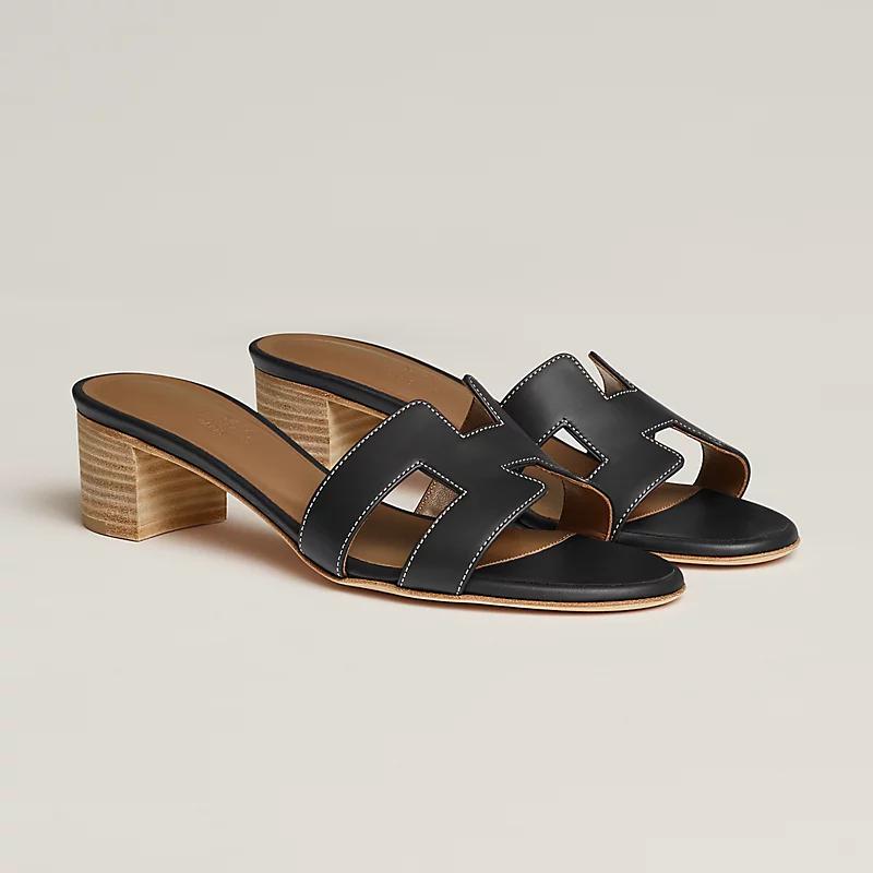 Giày Hermes Oasis Sandal Nữ Đen